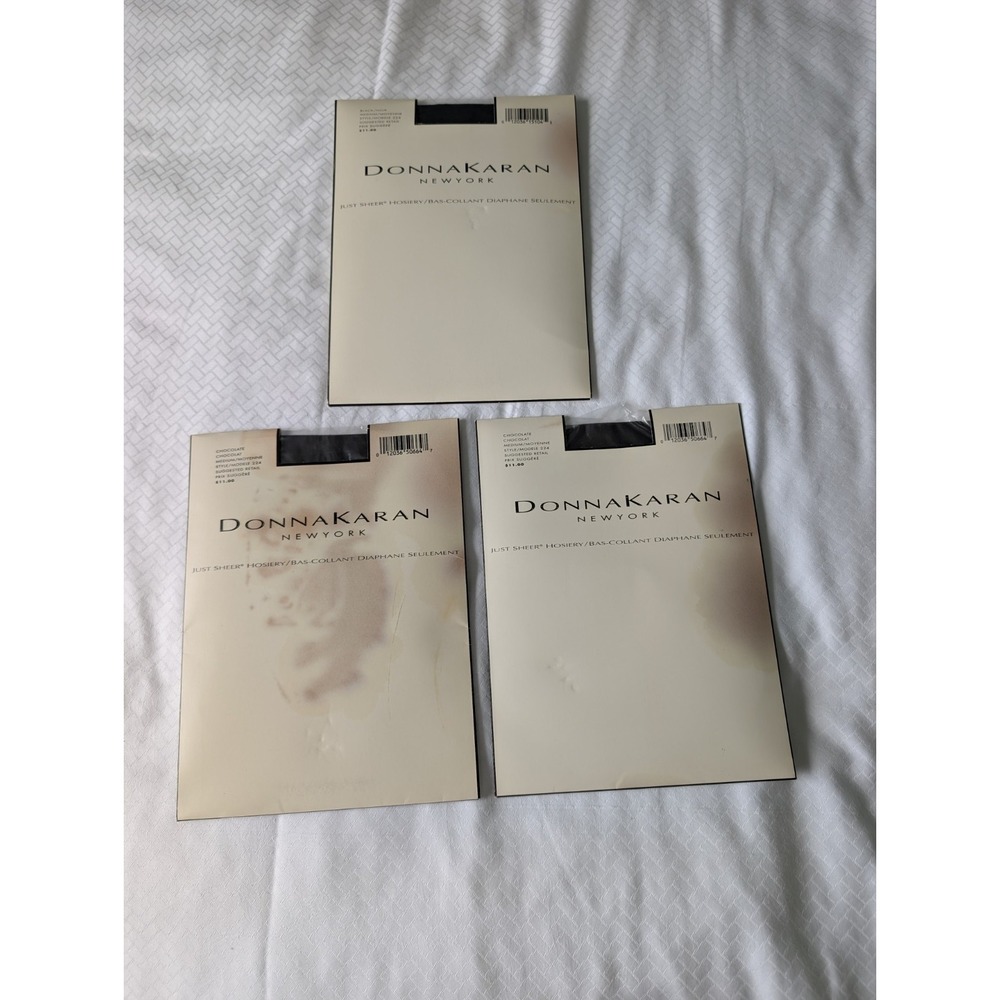 Vintage Donna Karan New York Just Sheer Hosiery Lot Of 3 Medium Style 224 NEW
